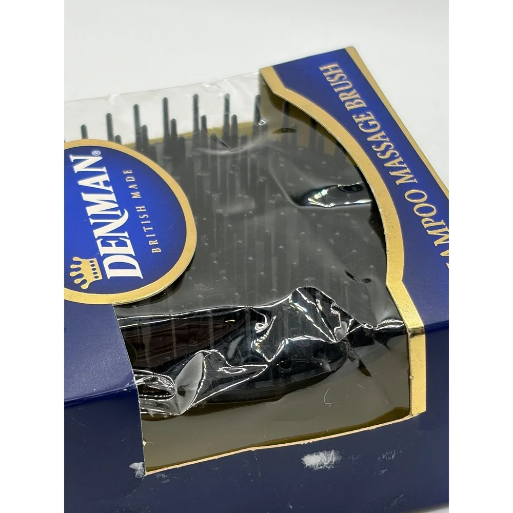 Denman D6 Shampoo Massage Brush Black Scalp Stimulator British Made New Box